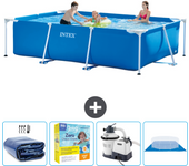 Paquete de piscina - intex - rectángulo - 300x200x75 cm + accesorios cb66