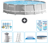 Paquete de piscina - intex - alrededor - 427x427x107 cm + accesorios cb41