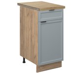 Vicco mueble bajo de cocina fame-line, azul claro-gris, 40 cm , et roble