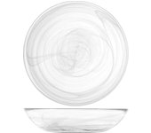 6 platos marca h&h cristal alabastro blanco fondo cm 21