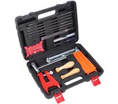 Kit de afilado de cadena de motosierra, 16 uds., limas redondas planas, mangos, juego de cuña de tala