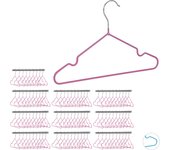 Relaxdays pack de 100 perchas bebé antideslizantes, metal, rosa, 30 cm