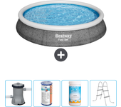 Paquete de piscina - bestway - alrededor - 396x396x84 cm + accesorios cb60