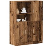 Juego de gabinetes de cocina de madera antigua de 2 piezas