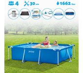 Paquete de piscina - intex - rectángulo - 220x150x60 cm + accesorios cb97