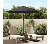 Sombrilla de exterior con poste de aluminio 270 cm negro
