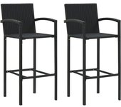 Pack 2 uds taburetes de bar | taburete de cocina | taburete alto ratán sintético negro cfw49963