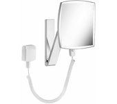 Espejo de maquillaje keuco ilook_move, iluminado, angular, cromado, con cable en espiral e interruptor de cable, 17613019001