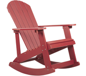 Beliani silla mecedora de jardín adirondack rojo