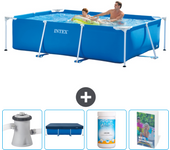 Paquete de piscina - intex - rectángulo - 260x160x65 cm + accesorios cb116
