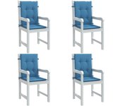 Cojines silla respaldo bajo 4 ud tela azul melange 100x50x4 cm v1192 100 x 50 x 4 cm / azul