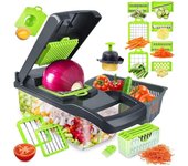 Mr. goodsy® cortador de verdura, cortadora de verduras acero inoxidable, mandolina de cocina profesional con 7 cuchillas,