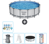Paquete de piscina - bestway - alrededor - 488x488x122 cm + accesorios cb29
