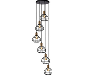 Lámpara colgante de techo de metal color negro con 6 tulipas e27. (disponible conjunto de lámparas) ref. 5037/6b