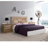Pack cabecero nórdico de 160 x 120 cm + 2 mesitas de noche | práctico y elegante | fácil de montar, color cañon (para cama de 135-140, 150 o 160)