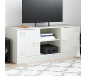 Mueble tv blanco 99x39x44 cm acero