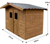 Caseta de jardín de madera tratada 19mm 240x204 sin suelo - ecológica y fácil de montar
