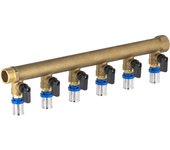 Colector macho - hembra 3/4 - 6 salidas de tubo multicapa a sertir de 3/4 ' con válvulas quick plomberie
