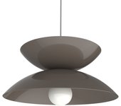 Lumicom | sablier lámpara pendiente, 1x e27, max 42w, metal, gris tórtola, d40cm