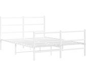 Cama matrimonial | cama para adultos | estructura cama metal con cabecero y estribo blanco 135x190 cm cfw795629
