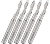 5 piezas de fresa de una sola flauta, fresa espiral de extremo, vástago recto, broca para enrutador cnc, 8 x 7 x 14 x 80 mm