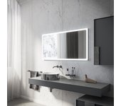 Inda - espejo portole easy led 100x64cm con borde de cristal esmerilado