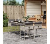 Set comedor de jardín 5 piezas | conjunto de jardín | muebles de jardín cojines ratán sintético gris claro cfw594621