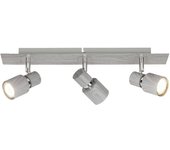 Lámpara spot 3x gu10 metal roble plateado metal ip20 merkur