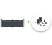 Portón eléctrico abatible 4m halti 400b140 gris + motor brazo b500