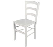 Tommychairs - silla venezia para cocina y comedor, estructura en madera de haya barnizada color blanco y asiento en madera