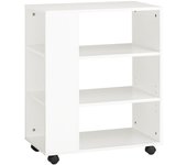 Mesa auxiliar con 3 estantes, consola,mesita de noche con ruedas fbt68-w sobuy es
