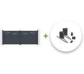 Portón eléctrico abatible 4m halti 400b160 gris + motor brazo b500