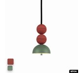 Lámpara colgante de hormigón - bosfor concrete | tierra roja - verde | 2 bolas | led 14w