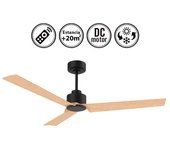 Ventilador de techo moderno grande anne, 127cm, silencioso, motor dc, mando a distancia, distintos colores de aspas. madera clara madera clara