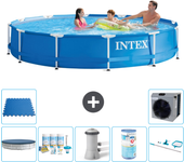Paquete de piscina - intex - alrededor - 366x366x76 cm + accesorios a1615