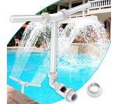 Fuente de piscina - accesorio de doble chorro para piscinas elevadas y enterradas, fuente de piscina ajustable 2 en 1 para piscinas elevadas, riego de