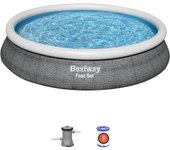 Bestway piscina hinchable adulto aro ratan con depurador 475x84 cm jardin 57313
