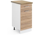 Vicco mueble bajo de cocina r-line, sonoma, 40 cm , et roble