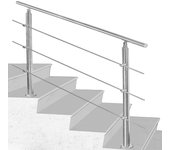 Barandilla escalera barandilla escalera de acero inoxidable utilizable como, barandilla de parapeto, balcón o terraza 100cm con 3 varillas