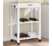Carro de cocina monza 60x40x90 cm madera maciza de pino