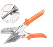 Tijeras multiusos con ángulo de filo de 45 a 135 grados, opción de corte de alambre, cuchillas de repuesto, naranja