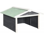 Caseta de cortacésped robótico madera abeto gris y blanco