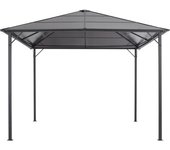 Zmh gazebo con techo de aluminio 3x3 m antracita