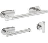 Valaz accesorios de baño adhesivos pegados sin taladro cromado toallero 30cm+ percha+ portarollos - 3perchas