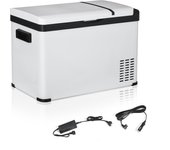 Nevera eléctrica 30l con compresor, pantalla lcd, congelación a -22°c, 12/24v y 110-240v, para coche, camping, blanca