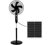 Ventilador de pie solar boreal negro 30w dc batería de litio de 9h duración con panel solar y puerto usb cable 4,2 metros