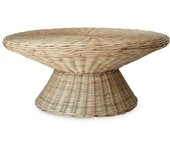 Mesa auxiliar de ratán ø80x35cm