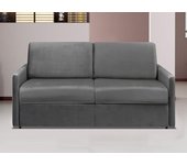 Sofá-cama de 3 plazas con apertura exprés de terciopelo calife - antracita - cama de 140 cm - colchón de 18 cm
