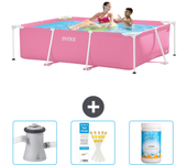 Paquete de piscina - intex - rectángulo - 220x150x60 cm + accesorios cb73
