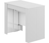 Consola para comedor extensible, color blanco brillo, medidas: 90 ancho x 78 alto, extensible de 51 cm a 237 cm